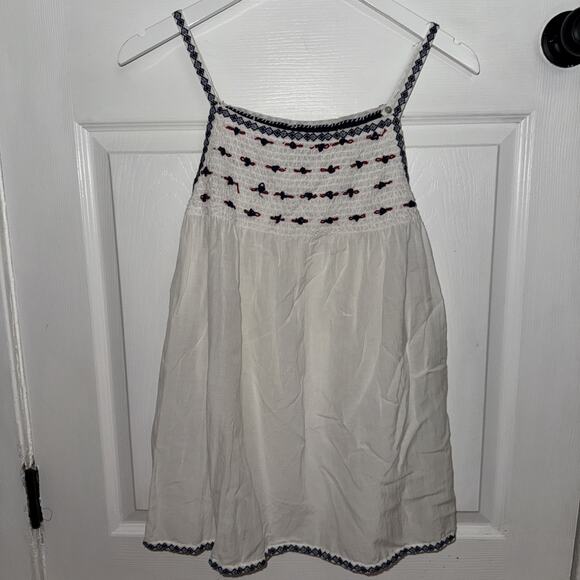 Anthropologie Tops - Anthropologie Pilcro Harlee‎ White Sleeveless Embroidered Top XL Red White Blue